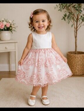 American Princess Simple White Satin Dress